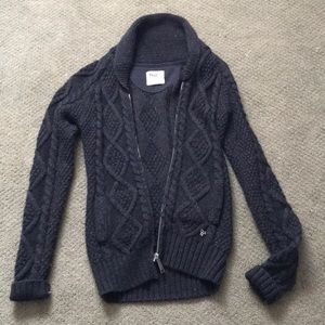 Charcoal grey zip sweater cardigan
